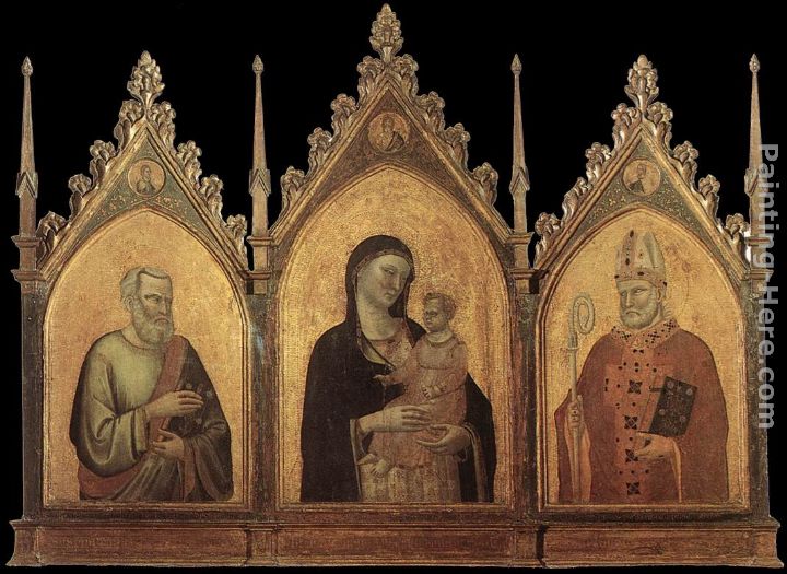 Madonna and Child with Sts Matthew and Nicholas painting - Bernado Daddi Madonna and Child with Sts Matthew and Nicholas art painting